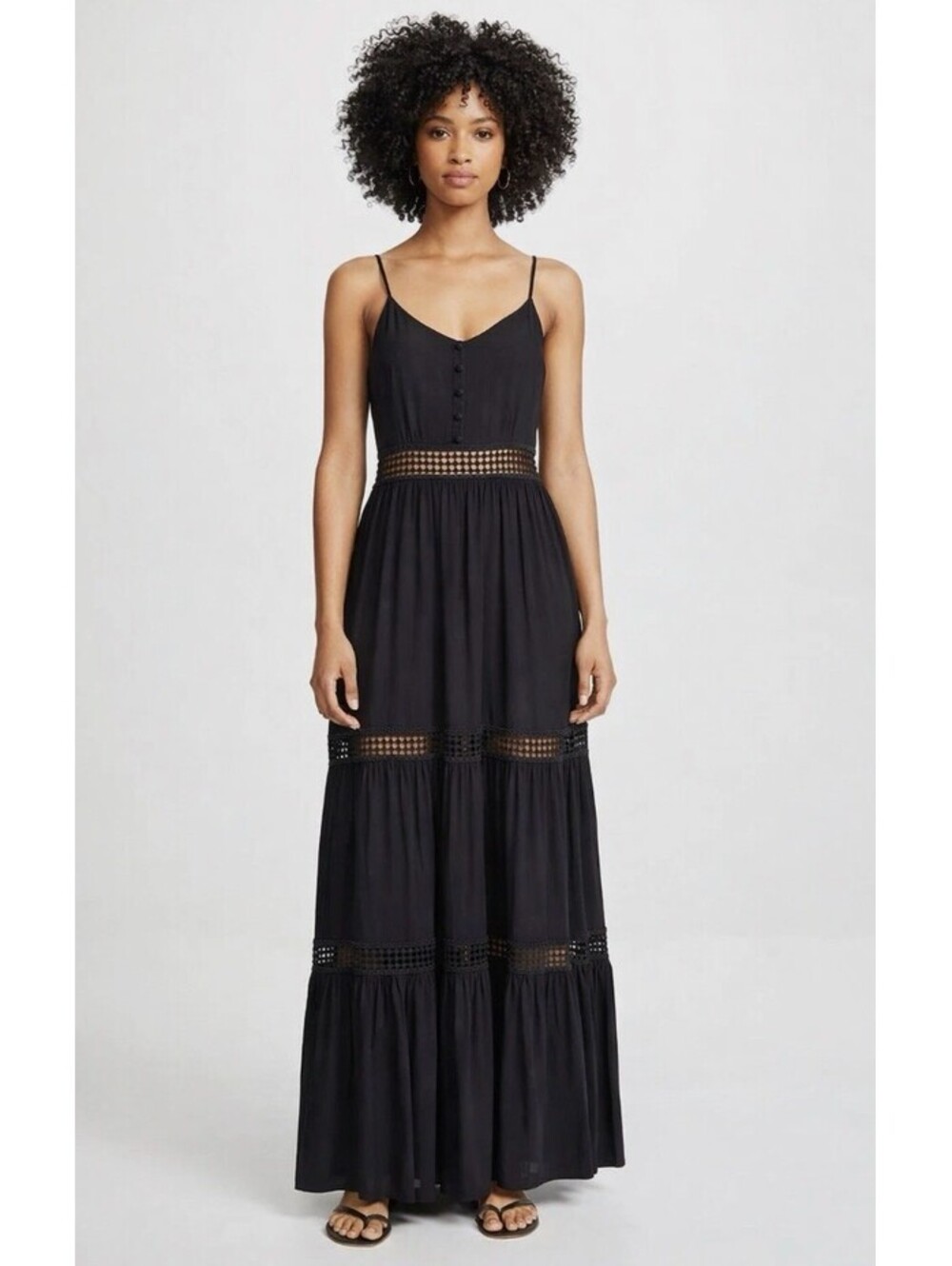 NWT Jack BB Dakota 6 Sunshine of My Life Maxi Slip Dress Boho Crochet Beach